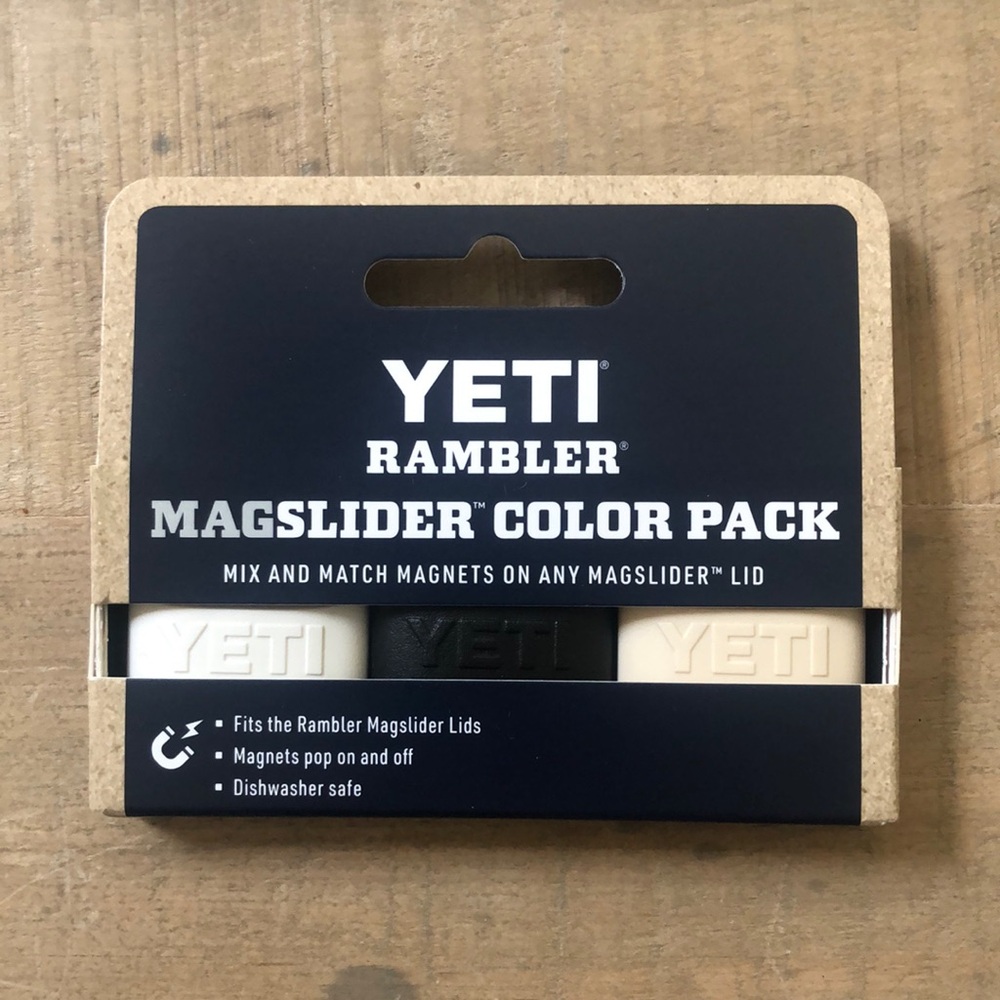 Yeti Rambler Magslider Color Pack White Black Tan Mix & Match Magnets Lids NWT
